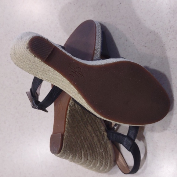 Cole Haan Black Leather Espadrille Wedge Sandals Size 9 Medium EUC - Picture 11 of 16